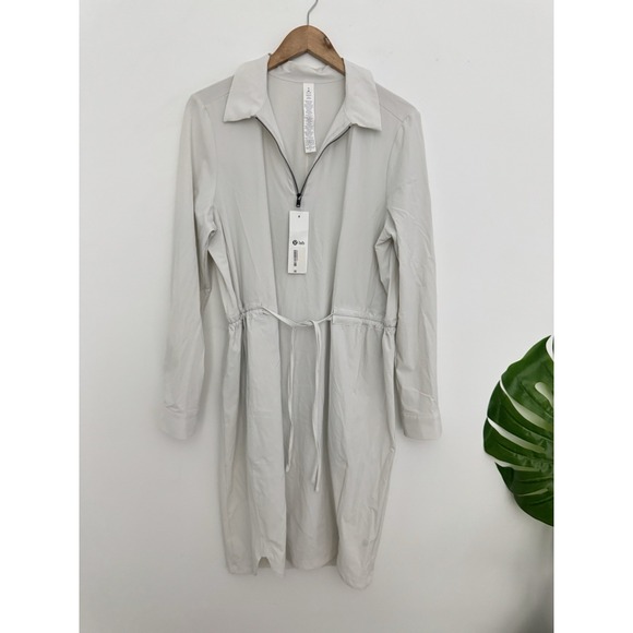 lululemon athletica Dresses & Skirts - lululemon athletica Light Gray Long Sleeve Drawstring Dress